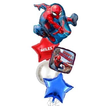 Happy Birthday Spiderman Web Balloon Bouquet