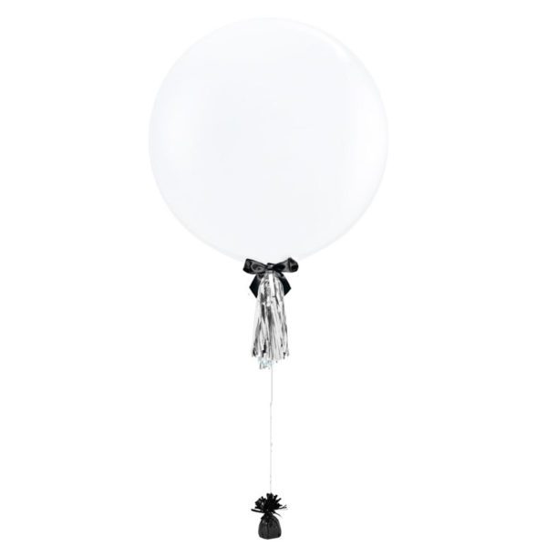 36 inch helium latex balloon clear with tassel