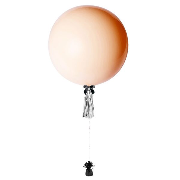 36 inch jumbo helium balloon beige with tassel
