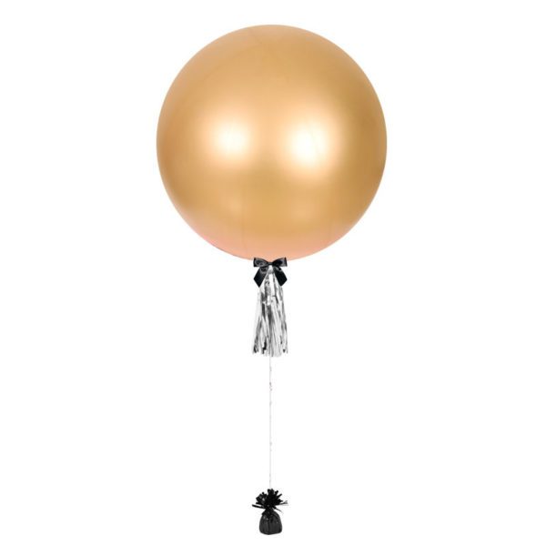 36 inch jumbo helium balloon gold with tassel