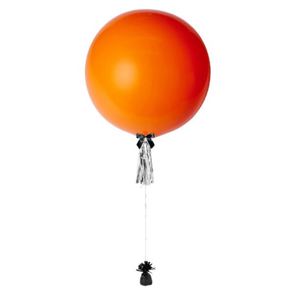 36 inch jumbo helium balloon orange with tassel