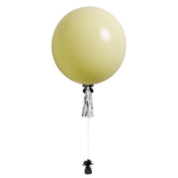 36 inch jumbo helium balloon pastel yellow with tassel