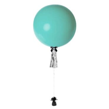 36 inch jumbo helium balloon turquoise with tassel