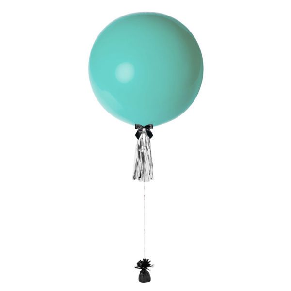 36 inch jumbo helium balloon turquoise with tassel