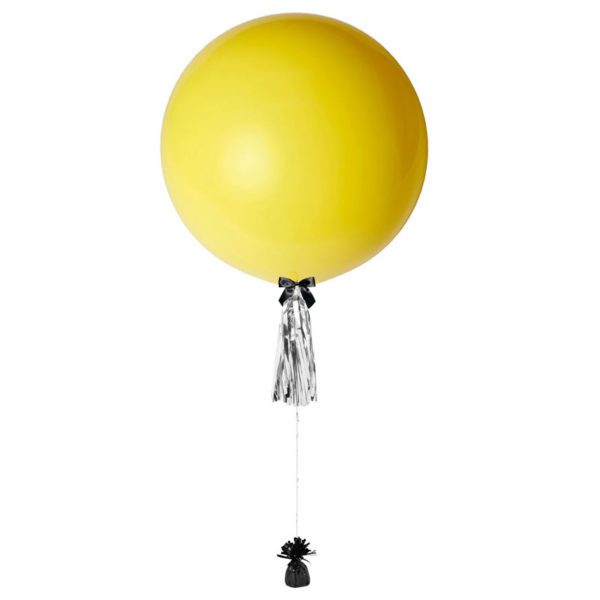 36 inch jumbo helium balloon yellow with tassel