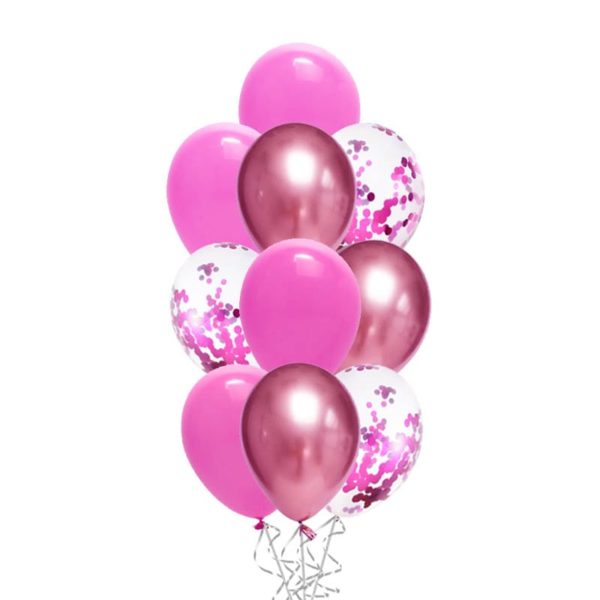 Confetti Chrome Mauve Pink balloon bouquet