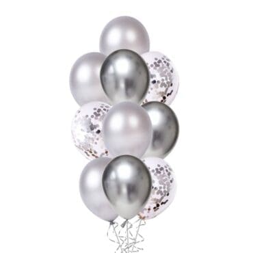 Confetti Chrome Silver balloon bouquet