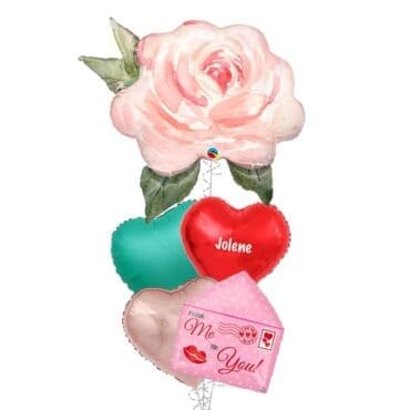 Pink rose balloon bouquet