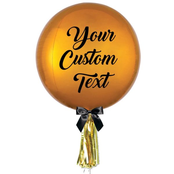 Customize ombre orbz gold balloon with tassel
