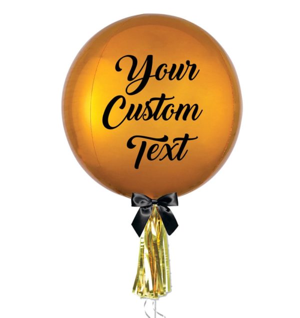 Customize ombre orbz gold balloon with tassel