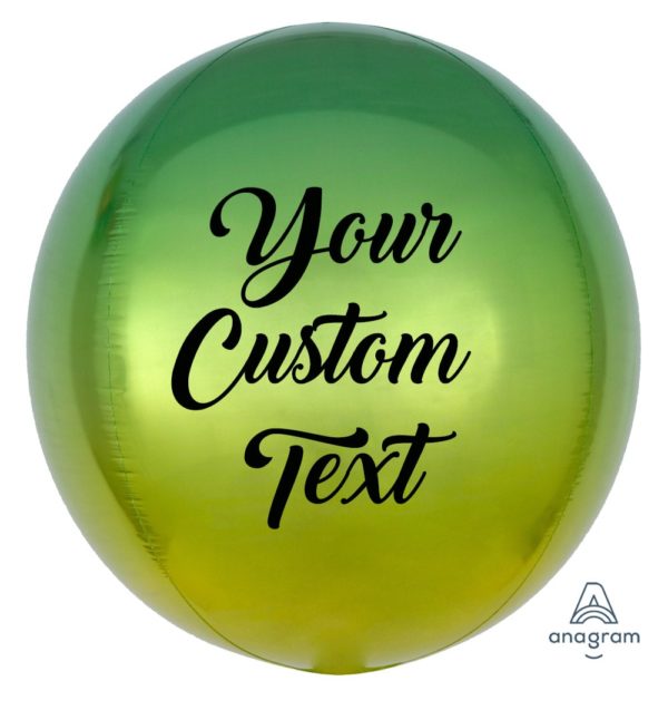 Customize ombre orbz green & yellow balloon