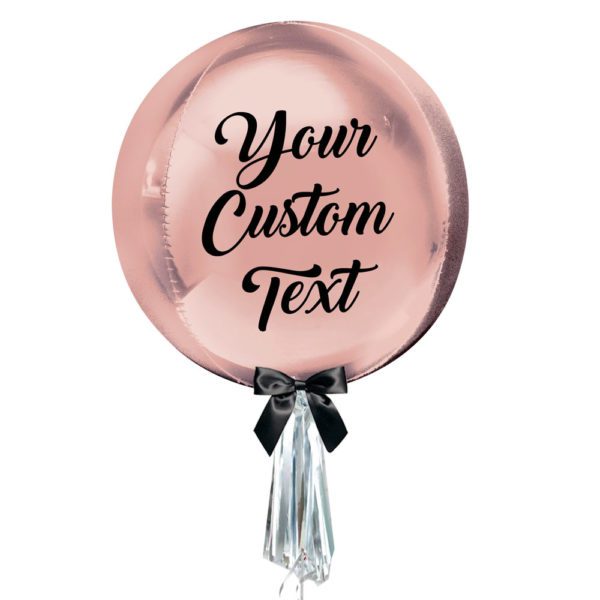 Customize orbz rose gold balloon with tassel