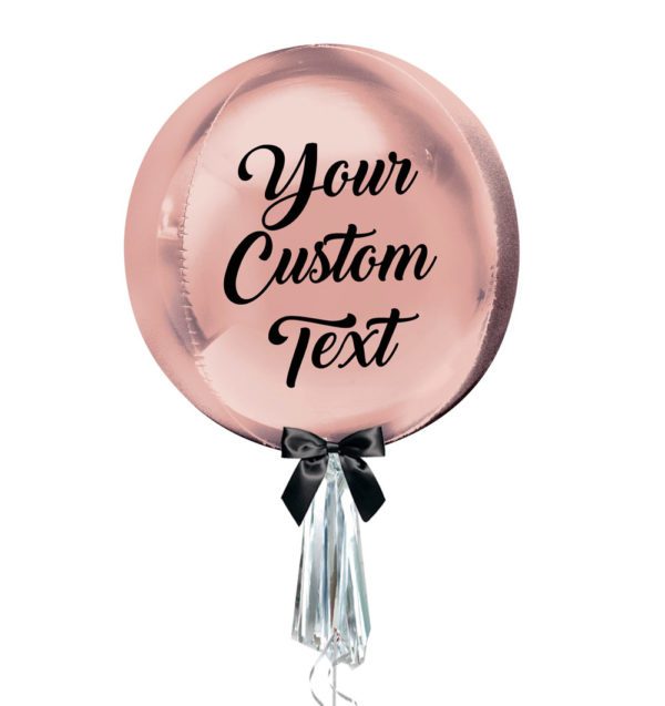 Customize orbz rose gold balloon with tassel