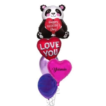 Happy Valentines Teddy Balloon Bouquet