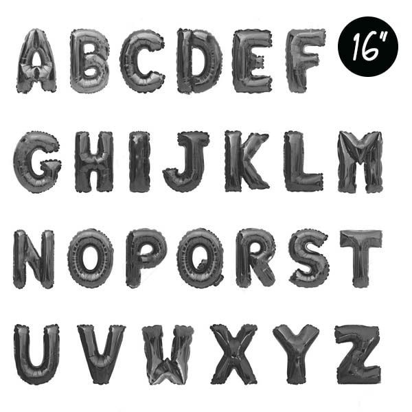 16 INCH black alphabets FOIL BALLOON
