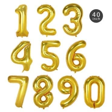 40 INCH GOLD NUMBER FOIL BALLOON