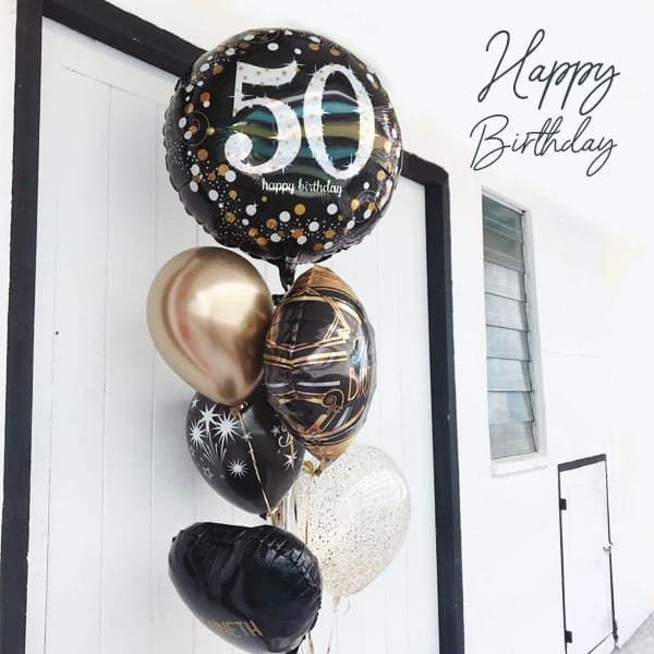 50 birthday balloon bouquet
