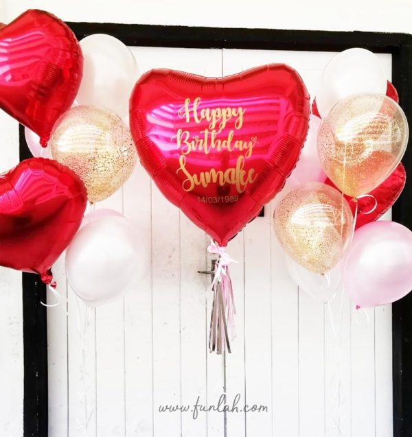 Big Red Hearts Balloon Package