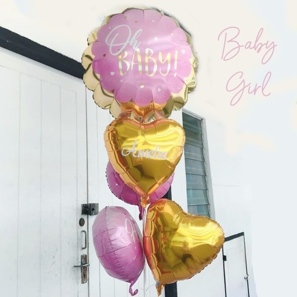 Oh baby girl balloon bouquet