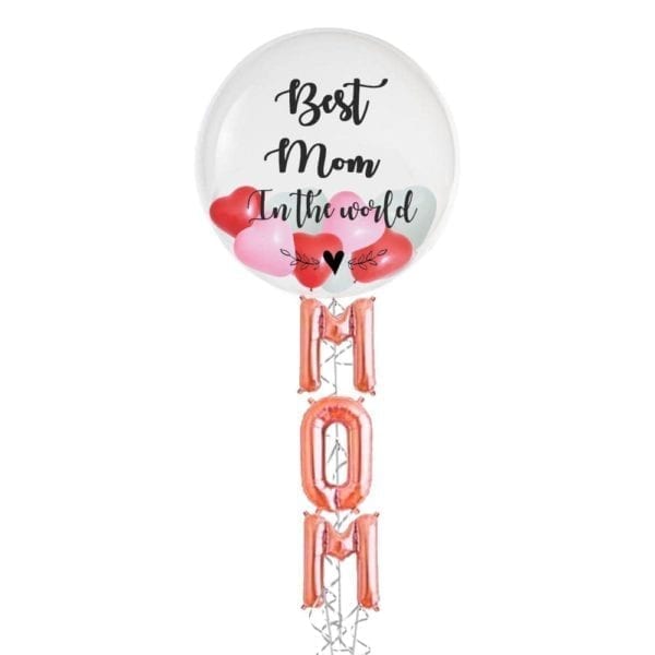 Best mom in the world Mini hearts in balloon