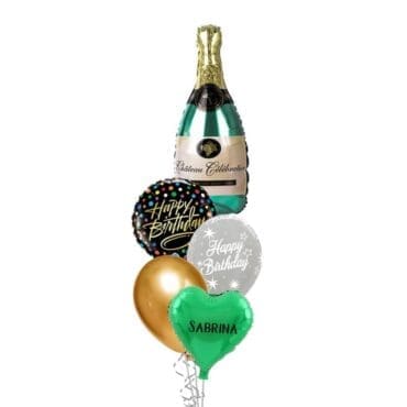 Celebration Green Champagne balloon bouquet