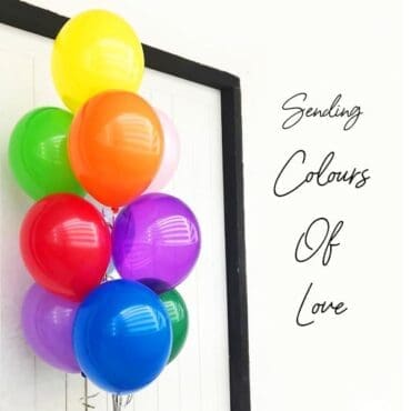 Classic rainbow balloon bouquet