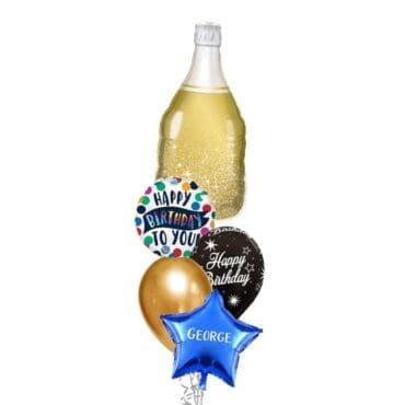 Golden bubbly Wine Balloon Bouquet