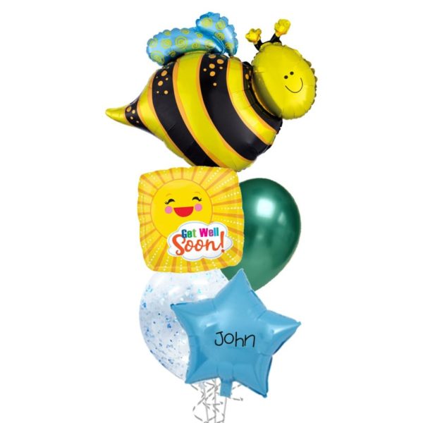 Happy Bee Get well soon balloon bouquet