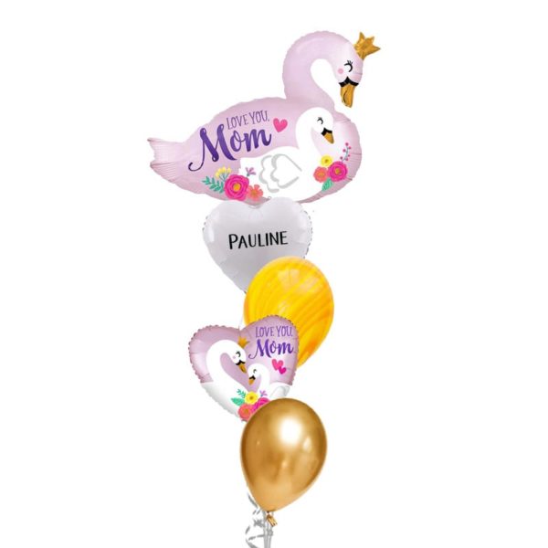 Love you Mom Swan Balloon Bouquet