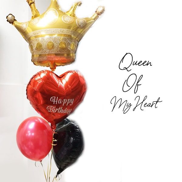 Queen of my heart balloon bouquet