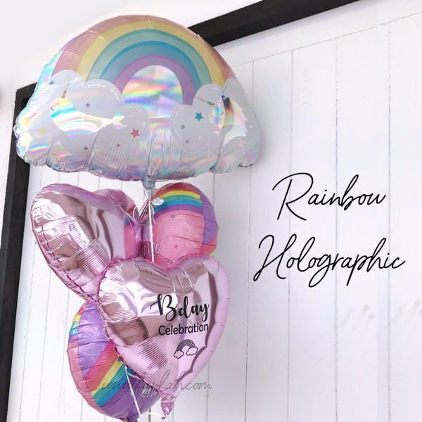 Rainbow Holographic Balloon bouquet