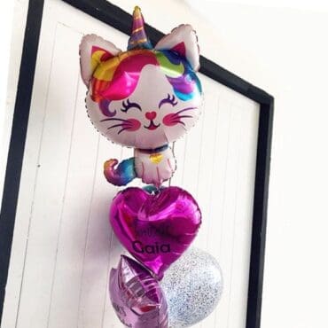 Unicorn cat balloon bouquet