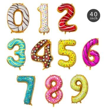 40 Inch Donut Number Foil Balloons 0-9