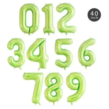 40 Inch Green Number Foil Balloons 0-9