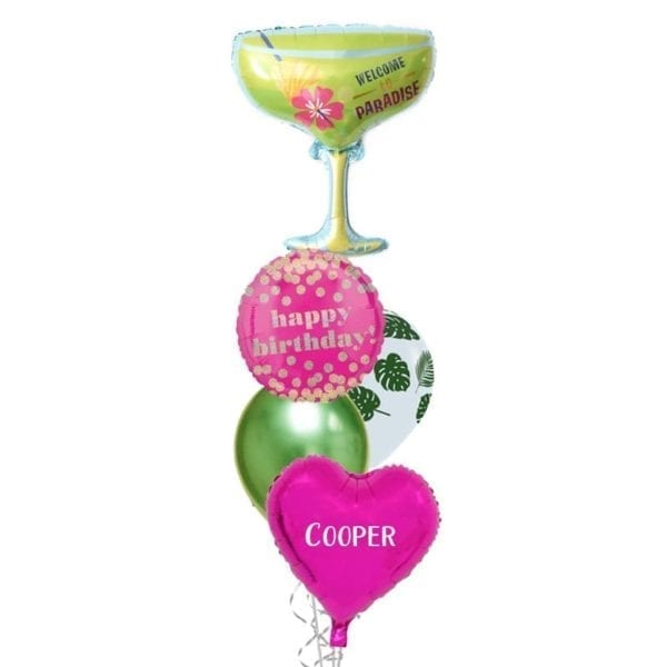 Paradise Cocktail Birthday Balloon Bouquet