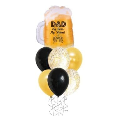 Dad my hero my friend balloon bouquet Gold