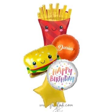Fries and Burger Birthday Balloon