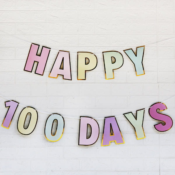 Happy 100 Days Macaron Bunting