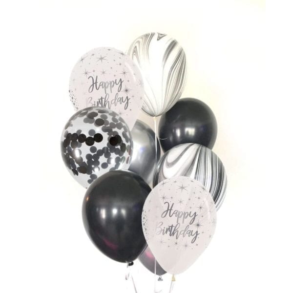 Black Infinity Birthday balloon bouquet-min