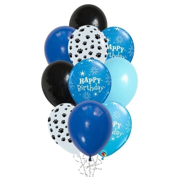 Blue Paws Birthday Balloon Bouquet