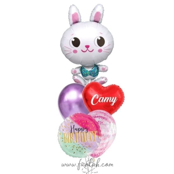 Bunny Rabbit Birthday Balloon bouquet
