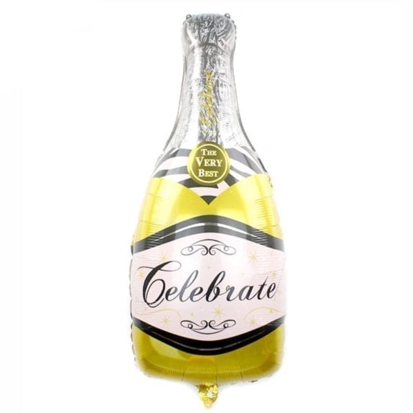 Celebrate Wine Champagne Bottle Yellow Balloon