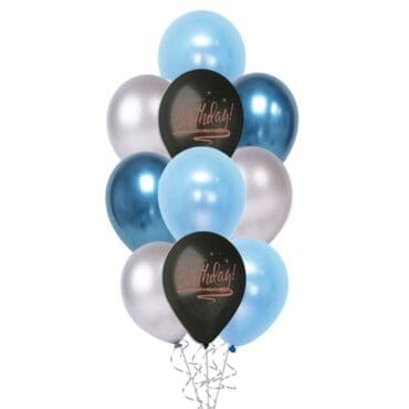 Elegant Birthday Balloon Bouquet Blue