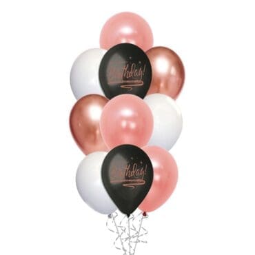 Elegant Birthday Balloon Bouquet Rose Gold