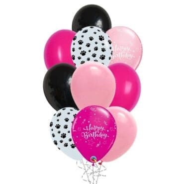 Pink Paws Birthday Balloon Bouquet