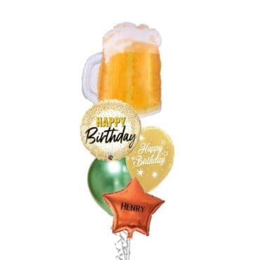 See through Beer Mug Birthday Balloon Bouquet