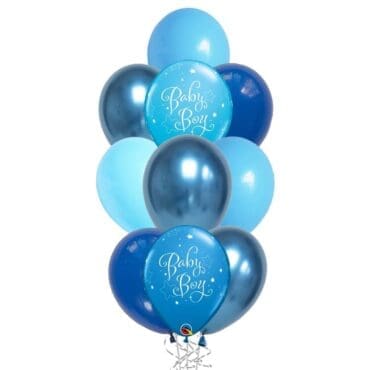 12" Birthday Star Baby Boy Helium Balloon Bouquet
