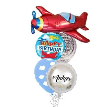 Red Plane Balloon Bouquet