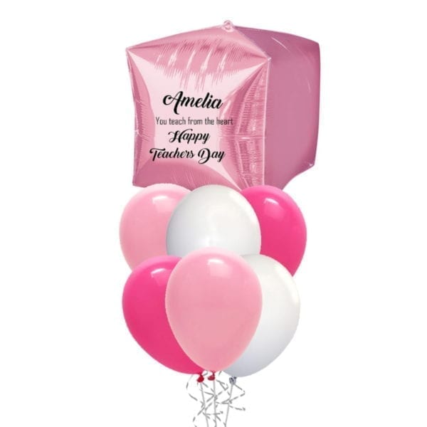 For Her Teachers Day Personalized Cube Balloon Bouquet