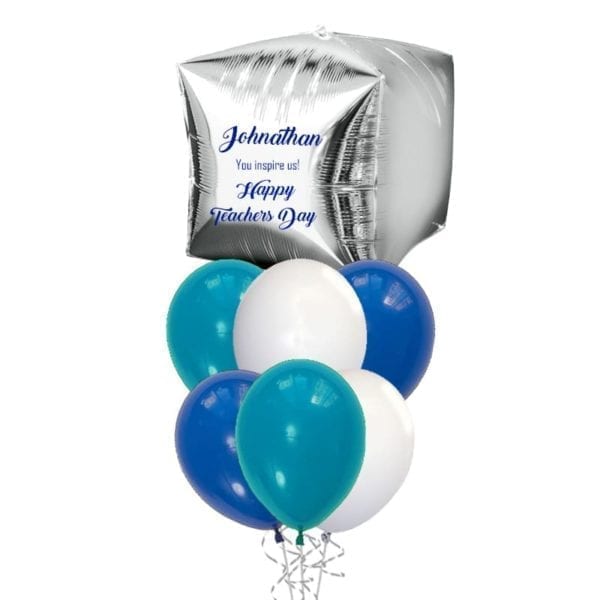 For Him Teachers Day Personalized Cube Balloon Bouquet